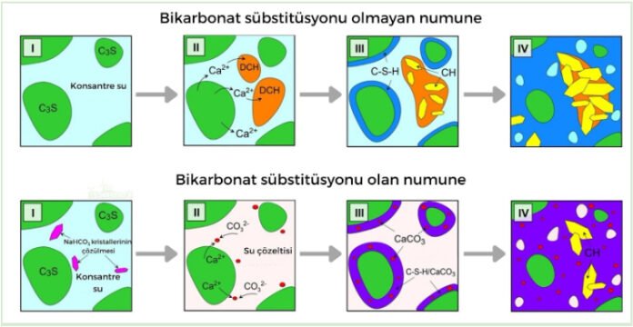 Karbon ayak izi silinmiş beton