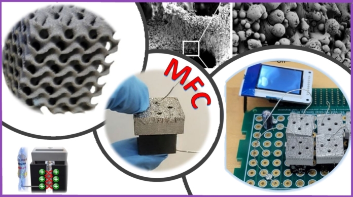 3B yazdırılmış paslanmaz çelik anot ile bakteri bazlı biyopil